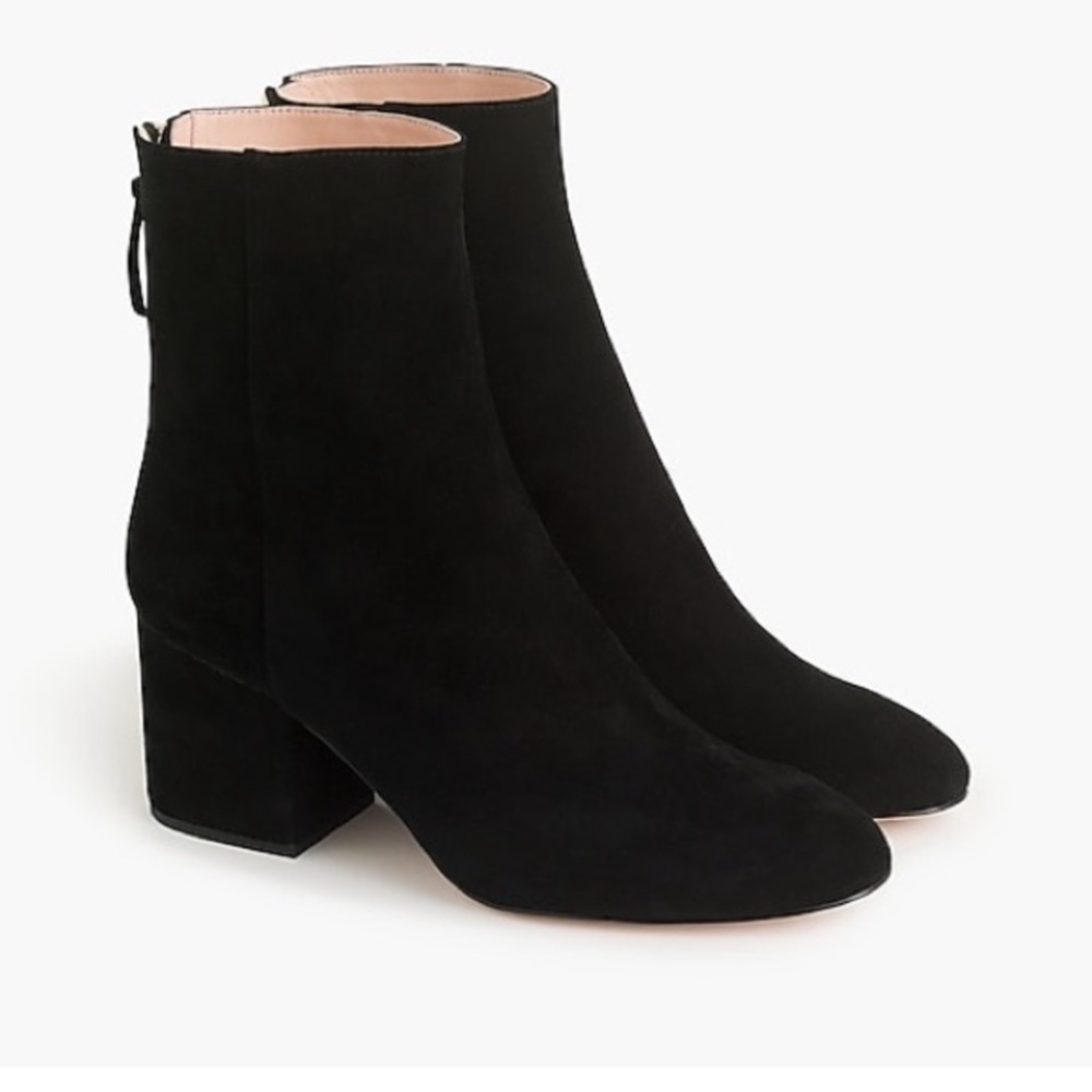 J. Crew Elegant Black Suede Ankle Booties